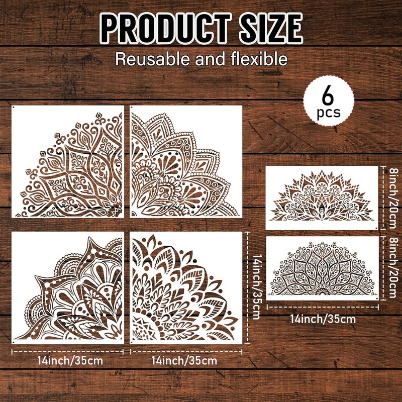 Sitsink Sistink Large Mandala Stencils for Painting - Folk Rangoli Mandala Large Stencils for Painting on Wall Furniture Decor - Image 3